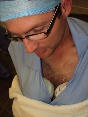 father with baby, father kangaroo care