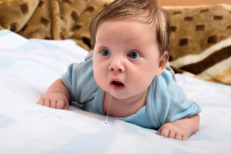 cute baby, finding blood in breast milk, drooling baby