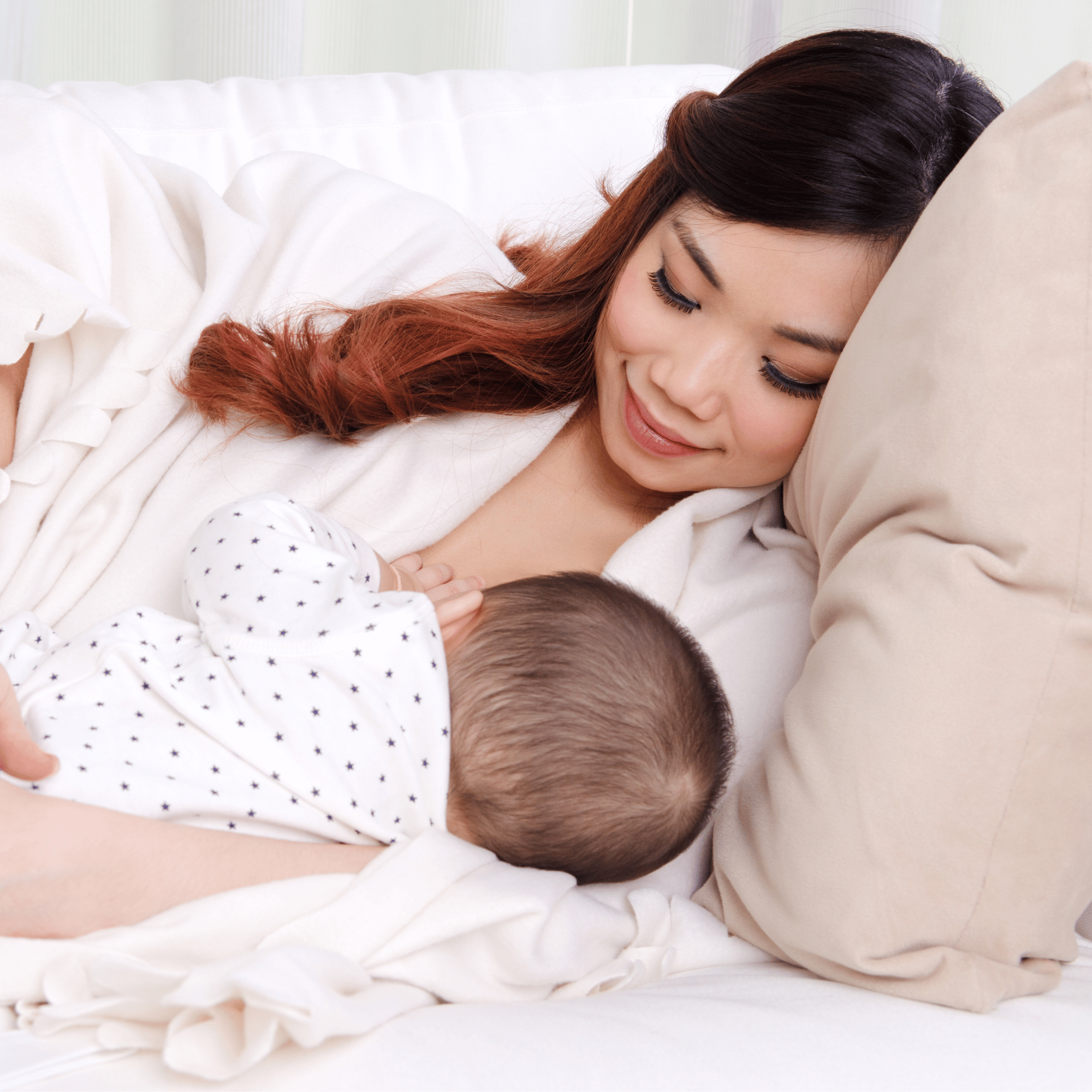 breastfeeding baby, nursing baby and mother