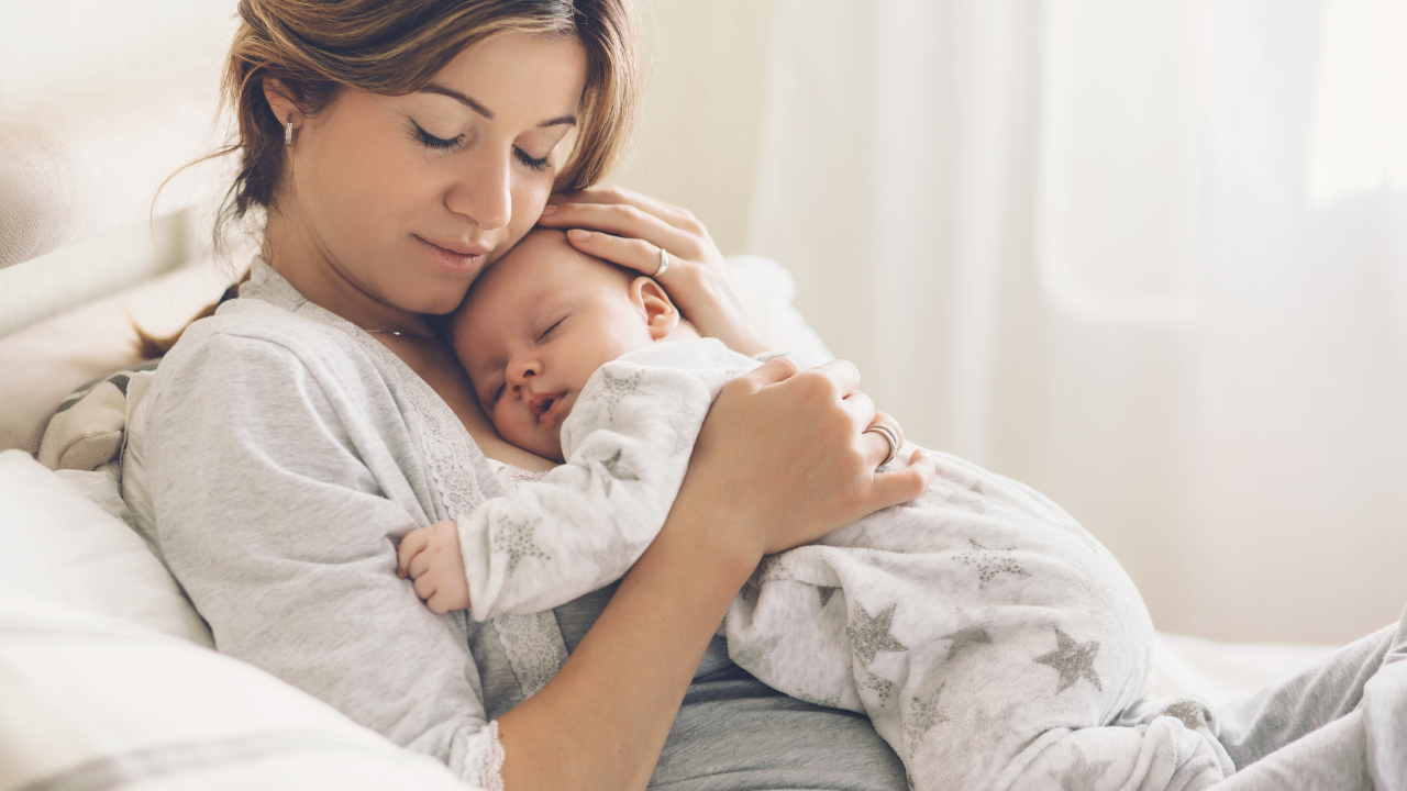 baby sleeping, reclined position, beautiful parenting, attachment parenting