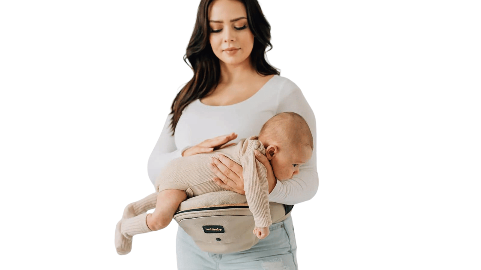 Tushbaby in cream, tushbaby cream vegan leather