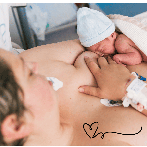 Mother in hospital breastfeeding