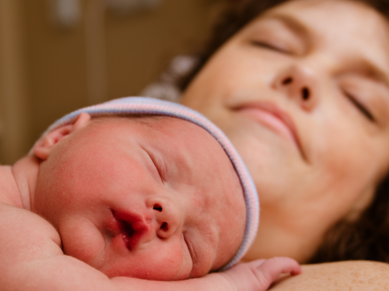 Mother and newborn baby