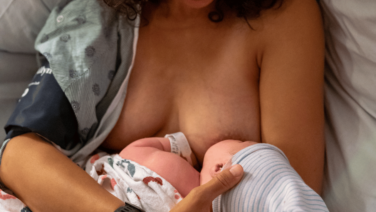 Breastfeeding a newborn