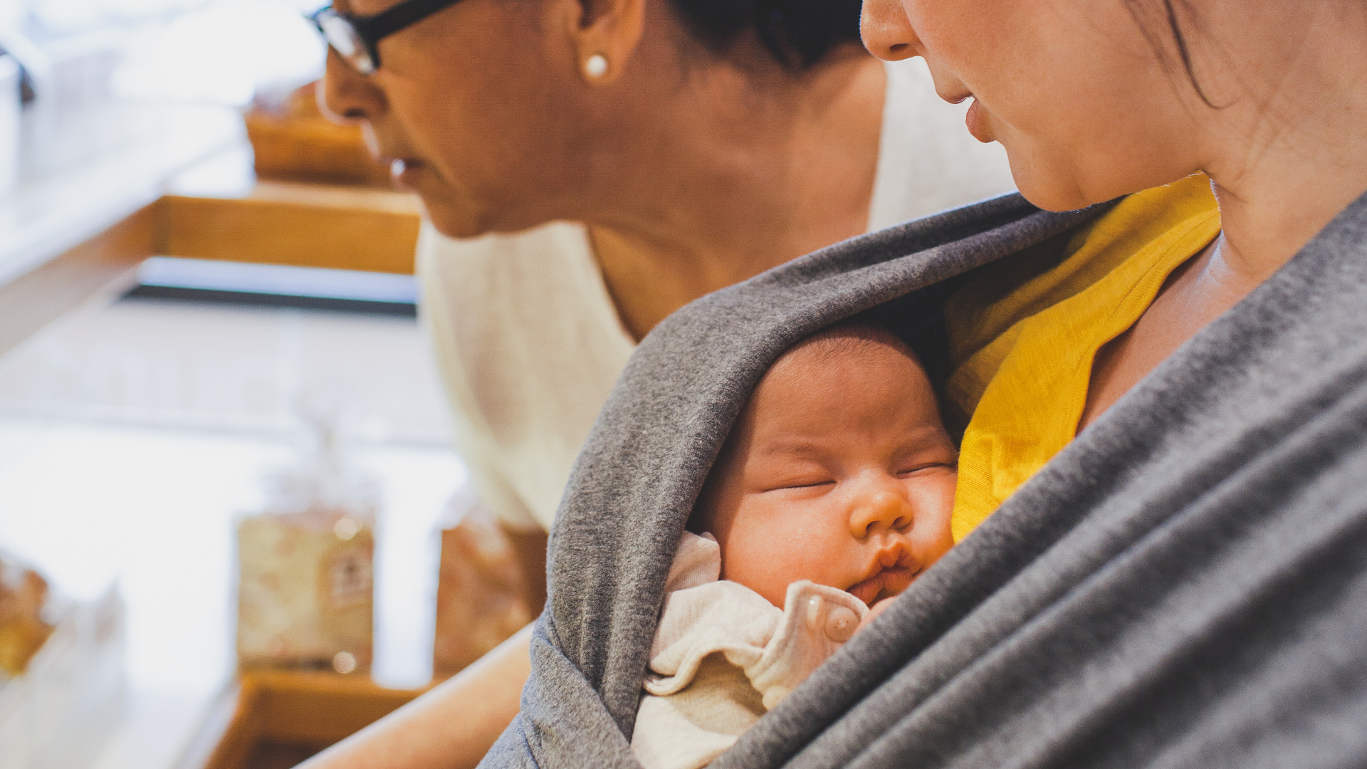 sleeping baby, baby sleeping in a sling