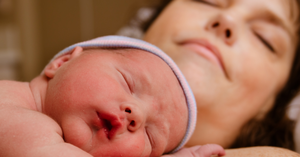 baby and mom sleeping